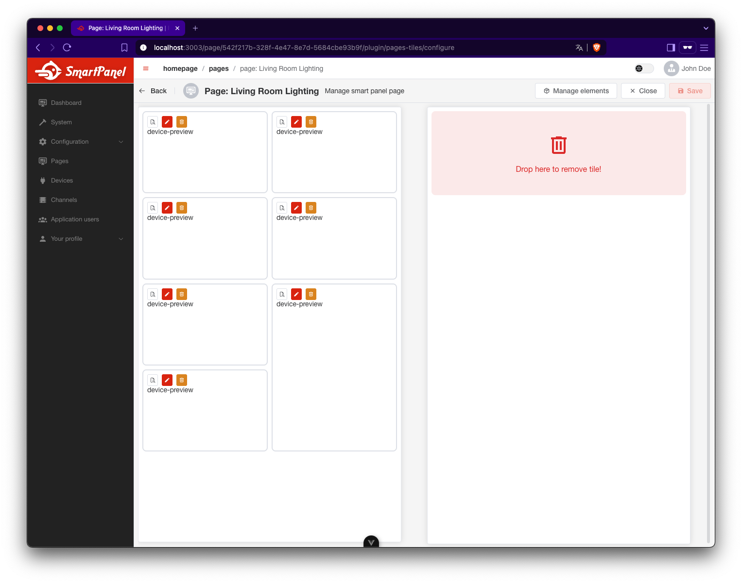 Configure page layout