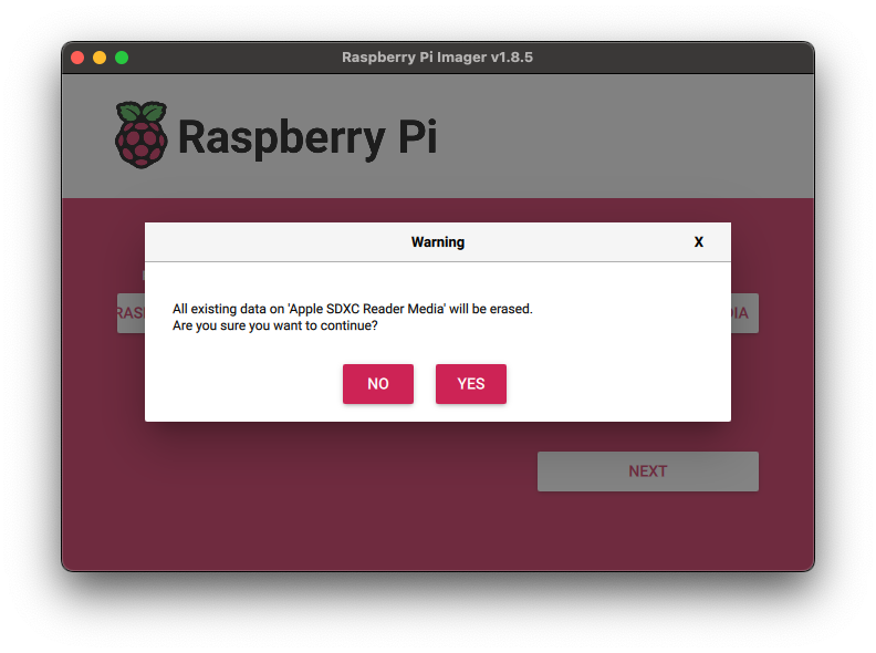 Raspberry Pi Imager writing to SD card